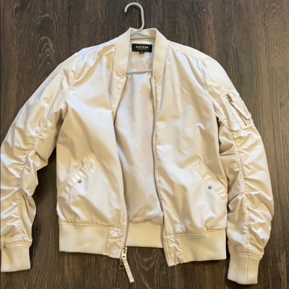 PacSun Beige Bomber Jacket